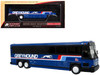 2001 MCI D4000 Coach Bus Greyhound Blue with Stripes Vintage Bus & Motorcoach Collection Limited Edition to 504 pieces Worldwide 1/87 (HO) Diecast Model Iconic Replicas 87-0620