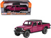 2021 Jeep Gladiator Overland Pickup Truck Purple with Matt Black Top 1/24-1/27 Diecast Model Car Motormax 79366pur