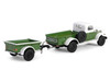 1950 Dodge Power Wagon Pickup Truck Green and White with 1 4 Ton Cargo Trailer Green Hitch & Tow Series 32 1/64 Diecast Model Cars Greenlight 32320A