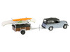 1968 Jeep Jeepster Commando SC 1 Gray with Black Stripes and Top with Canoe Trailer Canoe Rack Canoe and Kayak Hitch & Tow Series 32 1/64 Diecast Model Cars Greenlight 32320B