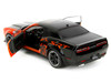 Dodge Challenger SRT Hellcat Orange Metallic and Black Pink Slips Series 1/18 Diecast Model Car Jada 35722