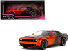 Dodge Challenger SRT Hellcat Orange Metallic and Black Pink Slips Series 1/18 Diecast Model Car Jada 35722