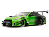 Nissan GT R R35 Liberty Walk Body Kit 2 0 RHD Right Hand Drive Green and Matt Black Pink Slips Series 1/18 Diecast Model Car Jada 35724