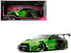 Nissan GT R R35 Liberty Walk Body Kit 2 0 RHD Right Hand Drive Green and Matt Black Pink Slips Series 1/18 Diecast Model Car Jada 35724
