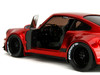 RWB Body Kit Red Metallic with Black Stripes Pink Slips Series 1/18 Diecast Model Car Jada 35726