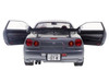 1999 Nissan Skyline GT R R34 RHD Right Hand Drive Silver Metallic with Purple Wheels 1/18 Diecast Model Car Solido S1804310
