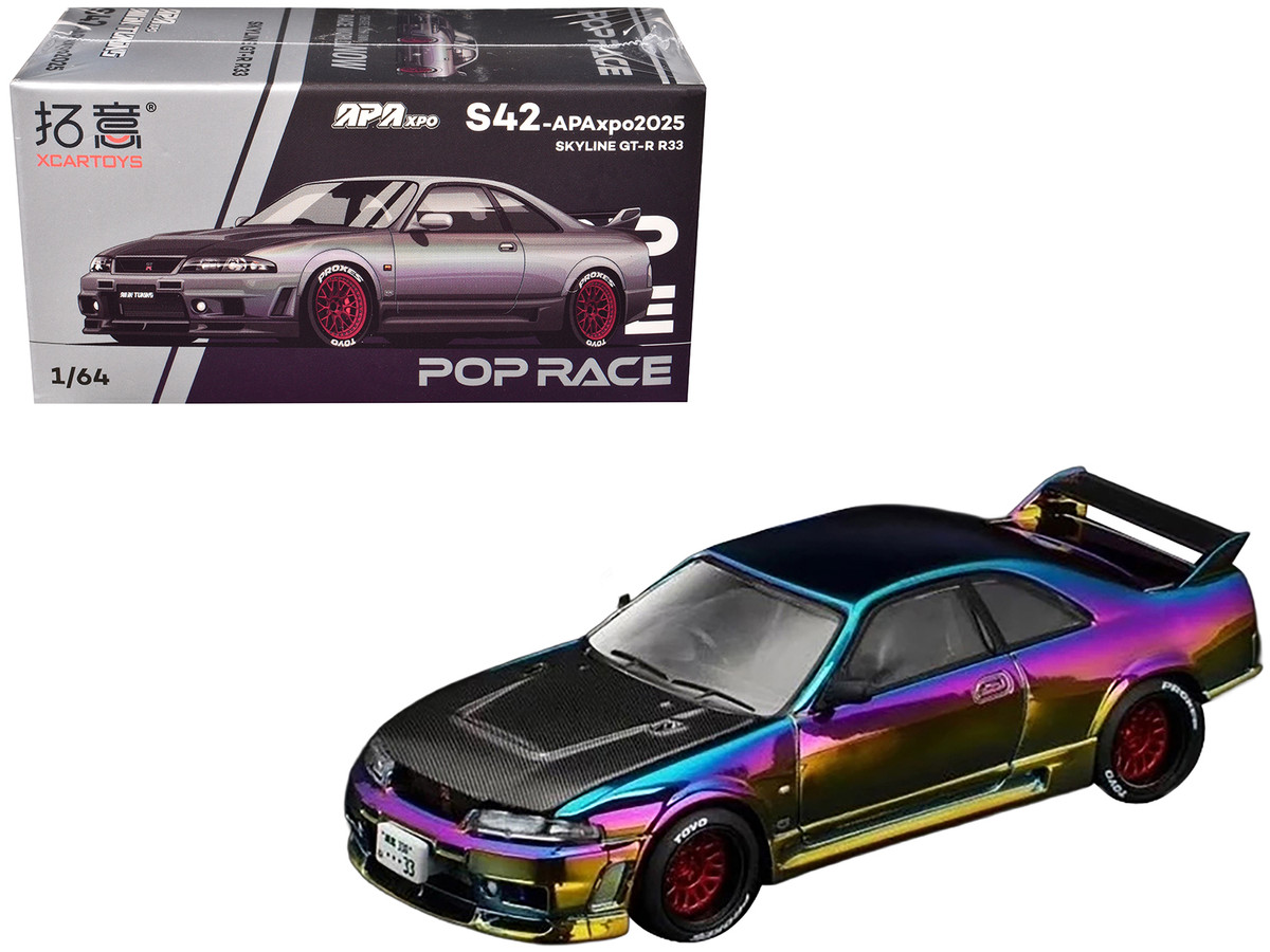 Skyline GT R R33 RHD Right Hand Drive Chameleon Chrome with Carbon