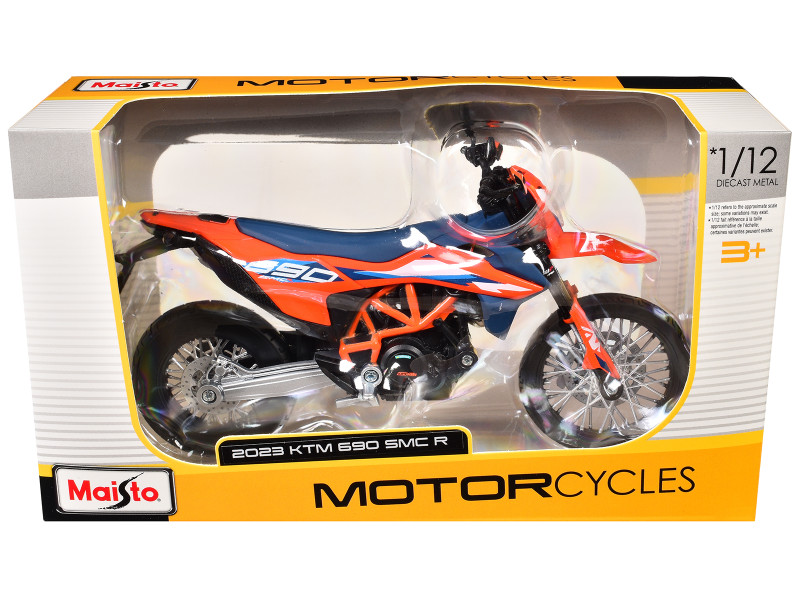 2023 KTM 690 SMC R Orange and Blue 1/12 Diecast Motorcycle Model Maisto 20-64640