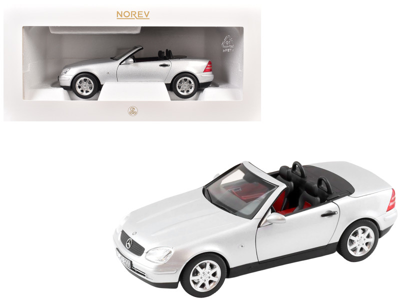 1996 Mercedes Benz SLK Convertible Brilliant Silver Metallic 1/18 Diecast Model Car Norev 183020