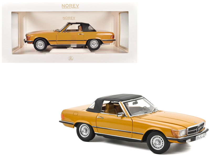 1975 Mercedes Benz 450 SL Convertible Cayenne Orange with Black Top 1/18 Diecast Model Car Norev 183350