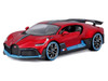 Bugatti Divo Red Metallic with Carbon and Blue Accents Special Edition 1/24 Diecast Model Car Maisto 31526r