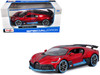 Bugatti Divo Red Metallic with Carbon and Blue Accents Special Edition 1/24 Diecast Model Car Maisto 31526r