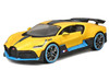 Bugatti Divo Yellow Metallic with Carbon and Blue Accents Special Edition 1/24 Diecast Model Car Maisto 31526y