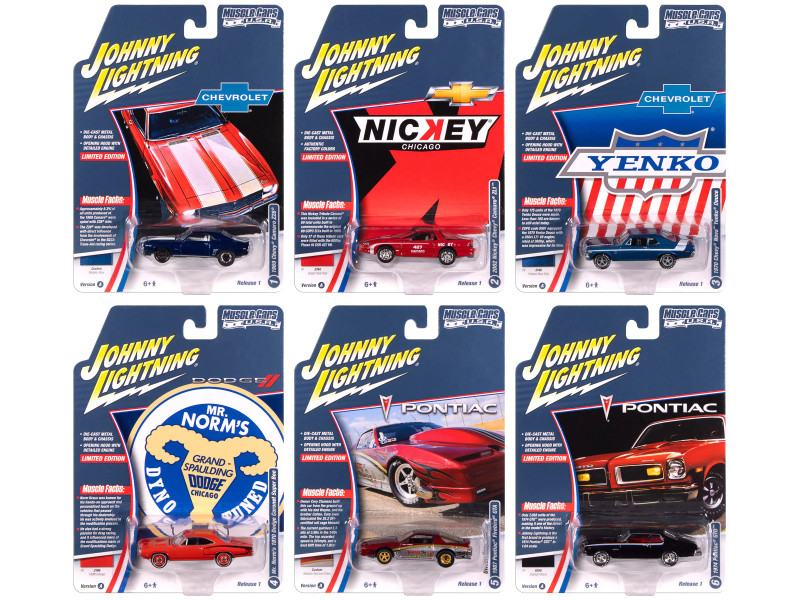Muscle Cars USA 2025 Release 1 Set A of 6 pieces 1/64 Diecast Model Cars Johnny Lightning JLMC034AMuscle Cars USA 2025 Release 1 Set A of 6 pieces 1/64 Diecast Model Cars Johnny Lightning JLMC034A