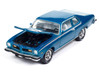 1974 Pontiac GTO Regatta Blue Metallic with White Interior Muscle Cars USA Series 1/64 Diecast Model Car Johnny Lightning JLMC034-JLSP386B
