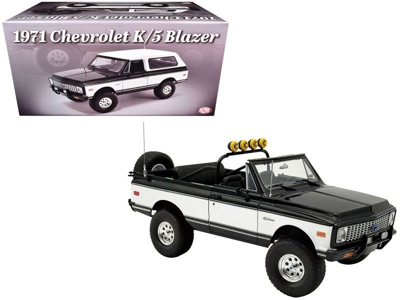 1971 Chevrolet K5 Blazer Tuxedo Black and White Limited Edition to 396 pieces Worldwide 1/18 Diecast Model Car ACME A1807716