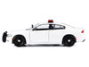 2023 Dodge Charger Pursuit Police Car Unmarked White with Flashing Light Bar Front and Rear Lights and 2 Sounds Builder s Kit 1/24 Diecast Model Car Motormax 79622BB-W