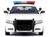 2023 Dodge Charger Pursuit Police Car Unmarked White with Flashing Light Bar Front and Rear Lights and 2 Sounds Builder s Kit 1/24 Diecast Model Car Motormax 79622BB-W