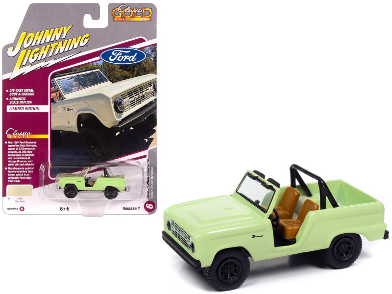 1967 Ford Bronco Nick Cherrone Glen Green Classic Gold Collection 1/64 Diecast Model Car Johnny Lightning JLCG033-JLSP392B