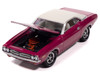 1971 Dodge Challenger R T Panther Pink with White Top and Interior Classic Gold Collection 1/64 Diecast Model Car Johnny Lightning JLCG033-JLSP417A