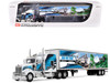 Kenworth W900L with 86 Studio Sleeper and 53 Utility Trailer with Skirts Walinga White with Blue Graphics 1/64 Diecast Model DCP/First Gear 60-2167