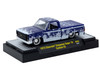 1973 Chevrolet Cheyenne Super 10 Pickup Truck Merry Christmas Happy New Year Blue Metallic with White Snow Graphics Limited Edition to 10428 pieces Worldwide 1/64 Diecast Model Car M2 Machines 31500-HS65