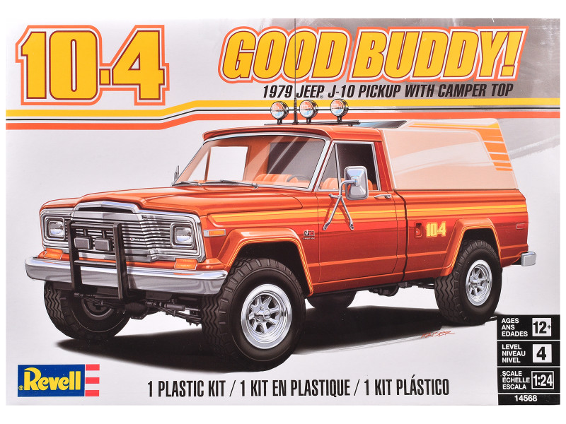 Level 4 Model Kit 1979 Jeep J 10 Pickup Truck with Camper Top 1/24 Scale Model Revell 14568