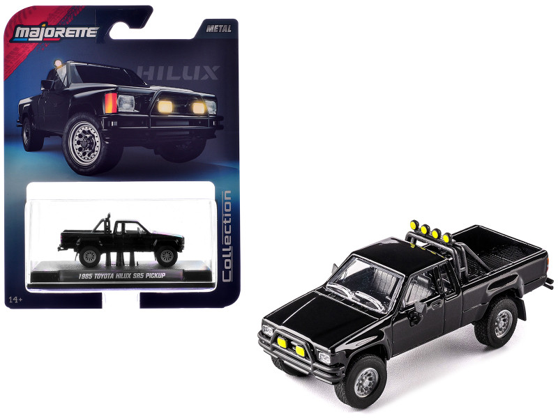 1985 Toyota Hilux SR5 Pickup Truck Black Collection Series 1/64 Diecast Model Car Majorette MJ8505001016