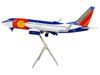 Boeing 737 700 Commercial Aircraft with Flaps Down Configuration Southwest Airlines Colorado One N230WN White and Blue Gemini 200 Series 1/200 Diecast Model Airplane GeminiJets G2SWA460F