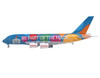 Airbus A380 800 Commercial Aircraft Emirates Airlines Destination Dubai A6-EES Blue with Graphics 1/400 Diecast Model Airplane GeminiJets GJ2345