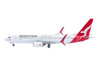 Boeing 737 800 Commercial Aircraft Qantas Airways VH VZW White with Red Tail 1/400 Diecast Model Airplane GeminiJets GJ2371