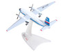 Antonov AN-24V Commercial Aircraft LOT Polish Airlines SP-LTP White with Blue Stripes and Tail 1/200 Diecast Model Herpa HE572996