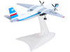 Antonov AN-24V Commercial Aircraft LOT Polish Airlines SP-LTP White with Blue Stripes and Tail 1/200 Diecast Model Herpa HE572996