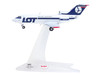Yakovlev Yak-40 Commercial Aircraft LOT Polish Airlines SP-GEA White with Blue Stripes and Tail 1/200 Diecast Model Herpa HE573139