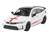2025 Honda Civic Type R FL5 Ultimate Edition White with Red Stripes and Black Top 1/64 Diecast Model Car Paragon PA-55589
