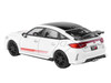 2025 Honda Civic Type R FL5 Ultimate Edition White with Red Stripes and Black Top 1/64 Diecast Model Car Paragon PA-55589