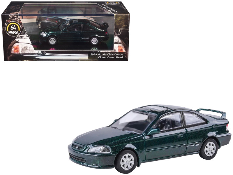 1999 Honda Civic Si EM1 Clover Green Pearl Metallic with Sunroof 1/64 Diecast Model Car Paragon PA-55625