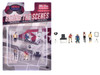 Behind The Scenes 7 piece 4 People 3 Accessories Diecast Figures Set 1/64 Scale Models American Diorama AD-2426MJ