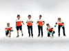 Race Crew 6 piece Figure Set for 1/18 scale models American Diorama 19001-19002-19003-19004-19005-19006