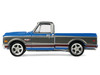 1972 Chevrolet Cheyenne C10 Short Bed Pickup Truck Electric Blue and Gunmetal Gray Metallic Hobby Exclusive Series 1/64 Diecast Model Car Greenlight GL30567