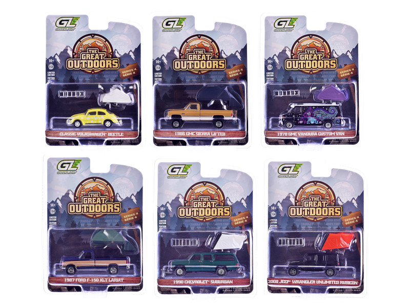 The Great Outdoors Series 4 Set of 6 pieces 1/64 Diecast Model Cars Greenlight 38080SET