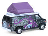 1978 GMC Vandura Custom Van Black with Wizard Graphics and White Top with Camp otel Cartop Sleeper Tent The Great Outdoors Series 4 1/64 Diecast Model Car Greenlight 38080C