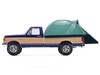 1987 Ford F 150 XLT Lariat Pickup Truck Dark Blue and Tan with Modern Truck Bed Tent The Great Outdoors Series 4 1/64 Diecast Model Car Greenlight 38080D