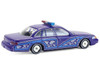 1992 Ford Crown Victoria Lowrider Blue with Graphics and Lightbar California Lowriders Series 7 1/64 Diecast Model Car Greenlight 63080F