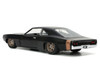 1968 Dodge Charger Widebody Matt Black with Bronze Tail Stripe F9 2021 Movie Fast & Furious Series 1/32 Diecast Model Car Jada 33450