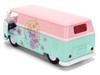 1961 Volkswagen Bus Pink and Blue with Graphics Disney s Stitch Hollywood Rides Series 1/32 Diecast Model Car Jada 36358