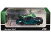 McLaren 765LT Green Carbon Metallic with Black Top and Extra Wheels 1/64 Diecast Model Car CM Model CM64-765LT-19
