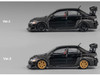Mitsubishi Lancer Evolution IX RHD Right Hand Drive Black and Carbon with Extra Wheels 1/64 Diecast Model Car CM Model CM64-EVOIX-18