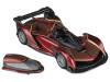 McLaren Solus GT Wine Red Metallic with Gold Stripes 1/64 Diecast Model Car CM Model CM64-SOLUSGT-08