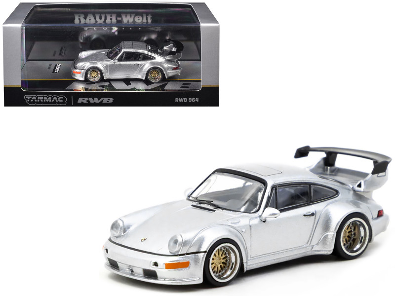 RWB 964 Silver Metallic Hobby64 Series 1/64 Diecast Model Car Tarmac Works T64-037-SL
